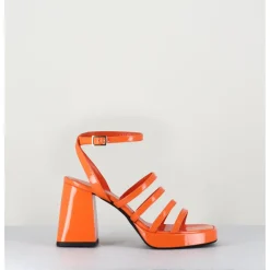 Outlet GARRICE LAB Sandales à plateforme multi-brides vernis - SUN VERNICE ARANCIO ORANGE