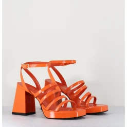 Outlet GARRICE LAB Sandales à plateforme multi-brides vernis - SUN VERNICE ARANCIO ORANGE