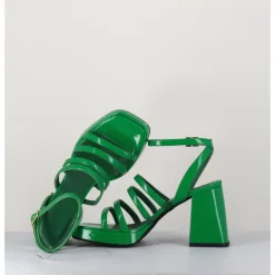 GARRICE LAB Sandales à plateforme multi-brides vernis - SUN VERNICE VERDE VERT