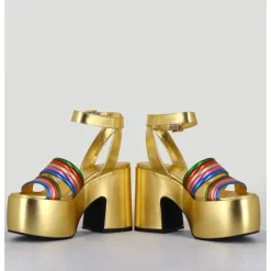 Hot GARRICE LAB Sandales à plateforme 70s en cuir métallisé multico - MAR LAMINATO RAINBOW