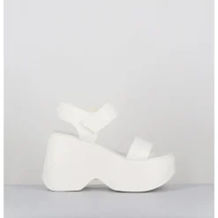 VIC MATIE Sandales compensées en cuir & gomme s - 1E1166D RUBBY OSSO BLANC