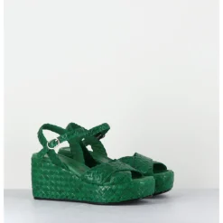 Discount GARRICE LAB Sandales compensées en cuir tressé - VERA24 MELA VERT