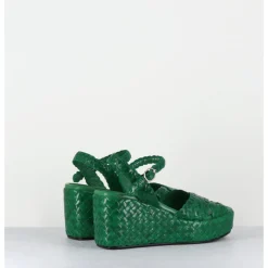 Discount GARRICE LAB Sandales compensées en cuir tressé - VERA24 MELA VERT