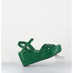 Discount GARRICE LAB Sandales compensées en cuir tressé - VERA24 MELA VERT
