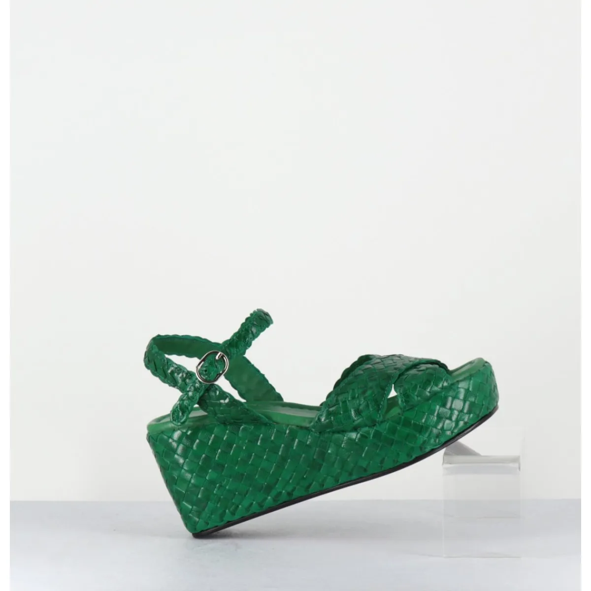 Discount GARRICE LAB Sandales compensées en cuir tressé - VERA24 MELA VERT