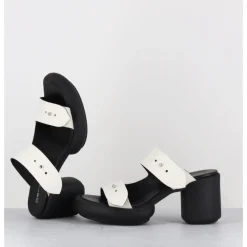 Online GARRICE LAB Sandales en cuir à plateforme talon graphique - ALIANO CORONA BIANCO BLANC