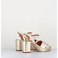 Discount GARRICE LAB Sandales en cuir souple métallisé champagne - JULIA23 PLATINO DORE