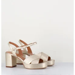 Discount GARRICE LAB Sandales en cuir souple métallisé champagne - JULIA23 PLATINO DORE
