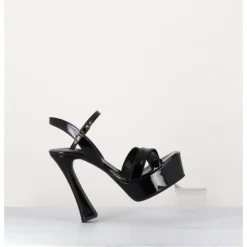 New GARRICE LAB Sandales en cuir vernis à talon haut - MIRA NERO NOIR