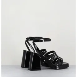 Best GARRICE LAB Sandales multi-brides à plateforme en cuir vernis - MINATE VERNICE NERO NOIR