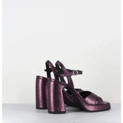 Hot GARRICE LAB Sandales talon haut à plateforme en cuir craquelé prune - SUMA2 CRAK PRUGNA VIOLET