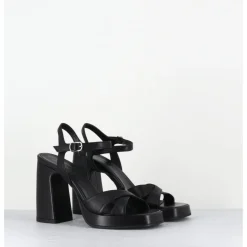 Best GARRICE LAB Sandales talon haut à plateforme en cuir - SUMA3 FULAR NERO NOIR