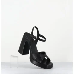 Best GARRICE LAB Sandales talon haut à plateforme en cuir - SUMA3 FULAR NERO NOIR