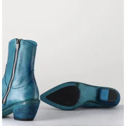 Online FAUZIAN JEUNESSE Santiags en cuir - 3843 ALFA CIELO BLEU