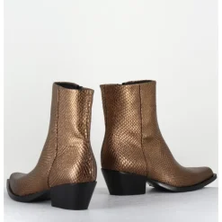 Online GARRICE LAB Santiags en cuir effet serpent doré - SEBERO PITON OLD GOLD DORE