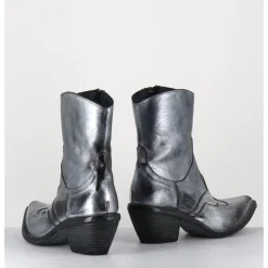 FAUZIAN JEUNESSE Santiags en cuir métallisé brossé - 3857 SUPER O ARGENT