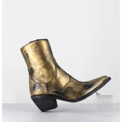 Best FAUZIAN JEUNESSE Santiags en cuir métallisé doré - 3857 SUPER ORO DORE