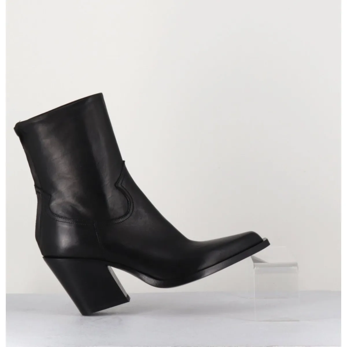 Outlet GARRICE LAB Santiags talon haut en cuir souple - DESI24 FULAR NERO NOIR