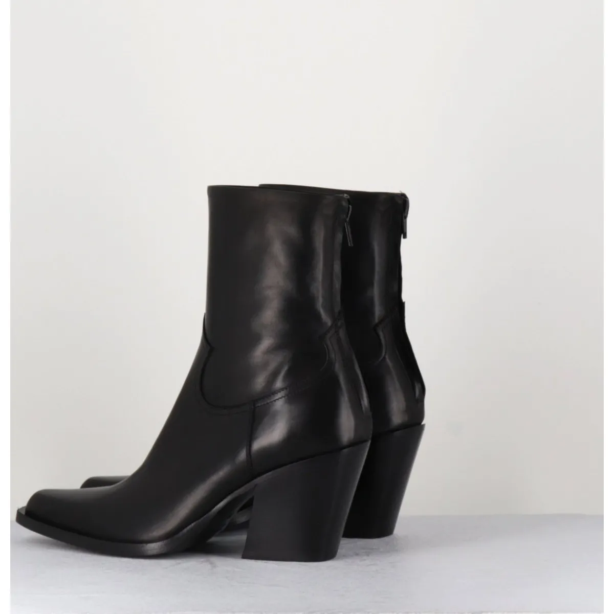 Outlet GARRICE LAB Santiags talon haut en cuir souple - DESI24 FULAR NERO NOIR