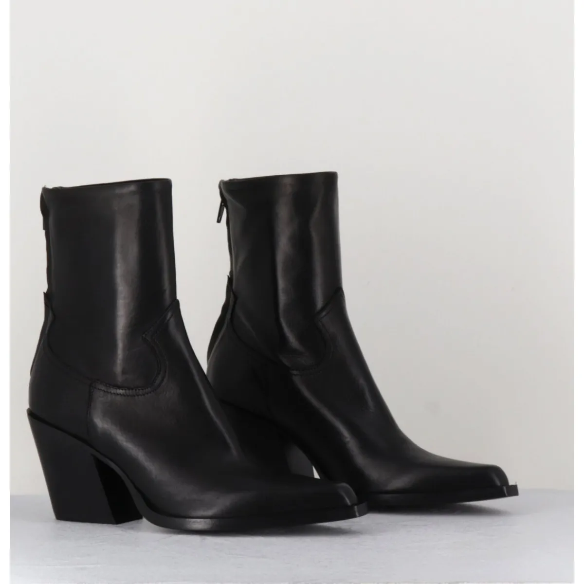 Outlet GARRICE LAB Santiags talon haut en cuir souple - DESI24 FULAR NERO NOIR