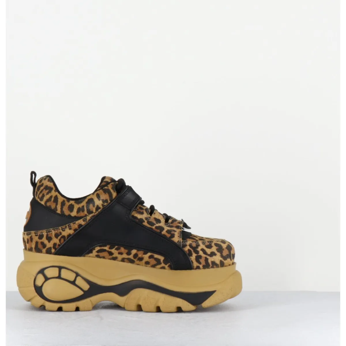 New BUFFALO LONDON Sneakers cuir imprimé léopard à plateforme Buffalo Original - 1339 LEO BEIGE LEOPARD