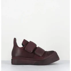 New LOFINA Sneakers double scratch en cuir x usé -4181 GAS MELANZANA BORDEAU