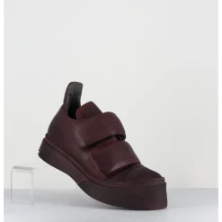 New LOFINA Sneakers double scratch en cuir x usé -4181 GAS MELANZANA BORDEAU