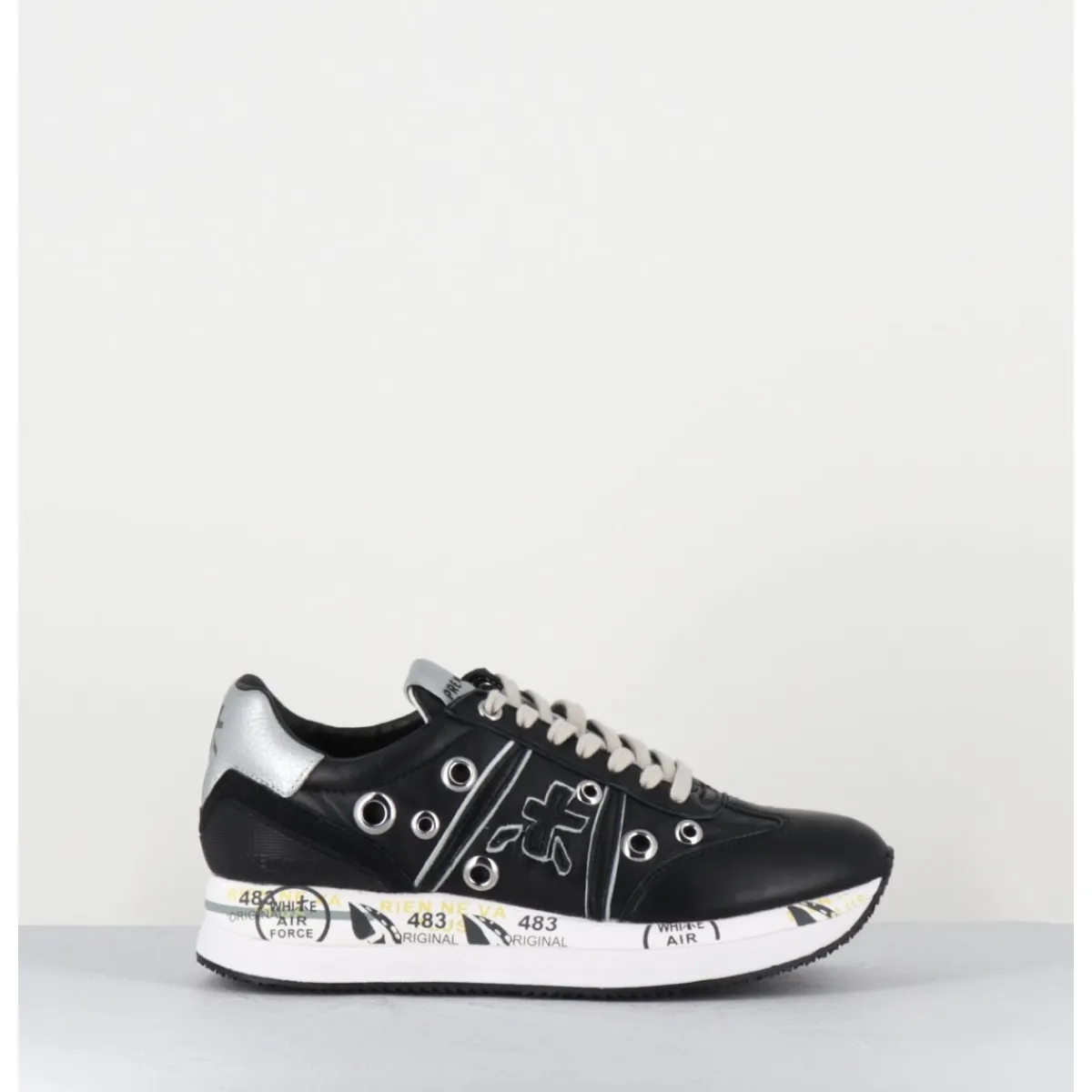 Online PREMIATA Sneakers double semelle cuir & rivets - CONNY 6553 NOIR