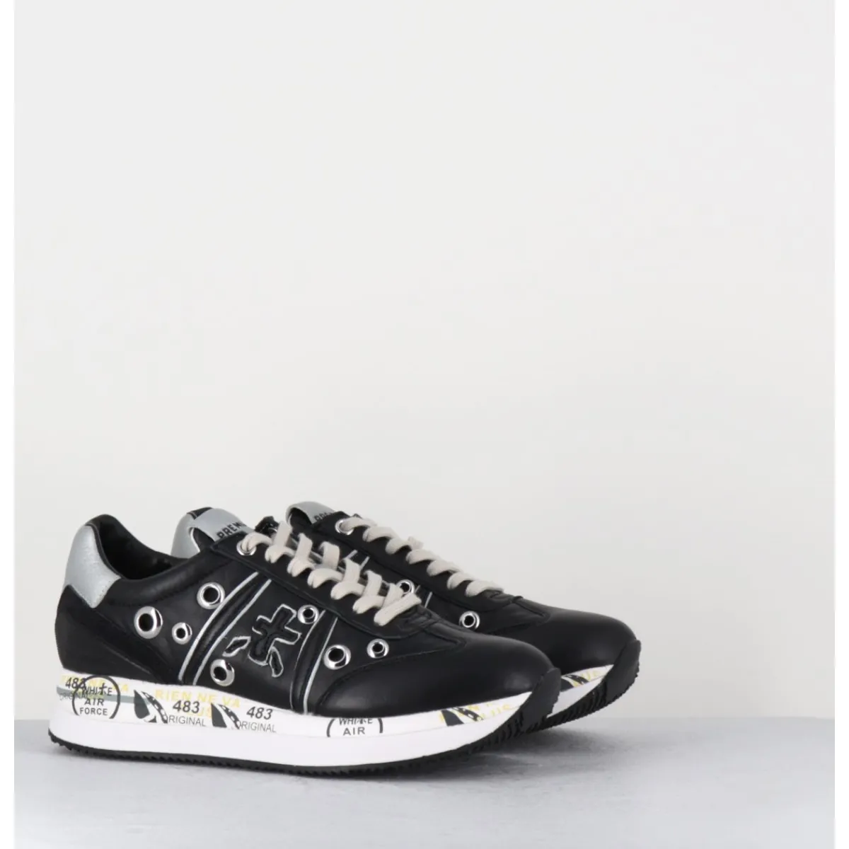 Online PREMIATA Sneakers double semelle cuir & rivets - CONNY 6553 NOIR