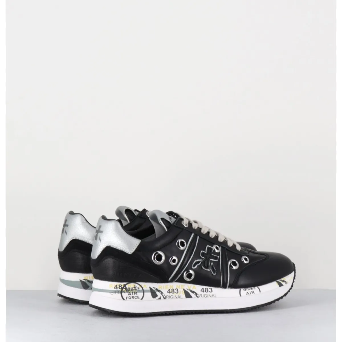 Online PREMIATA Sneakers double semelle cuir & rivets - CONNY 6553 NOIR