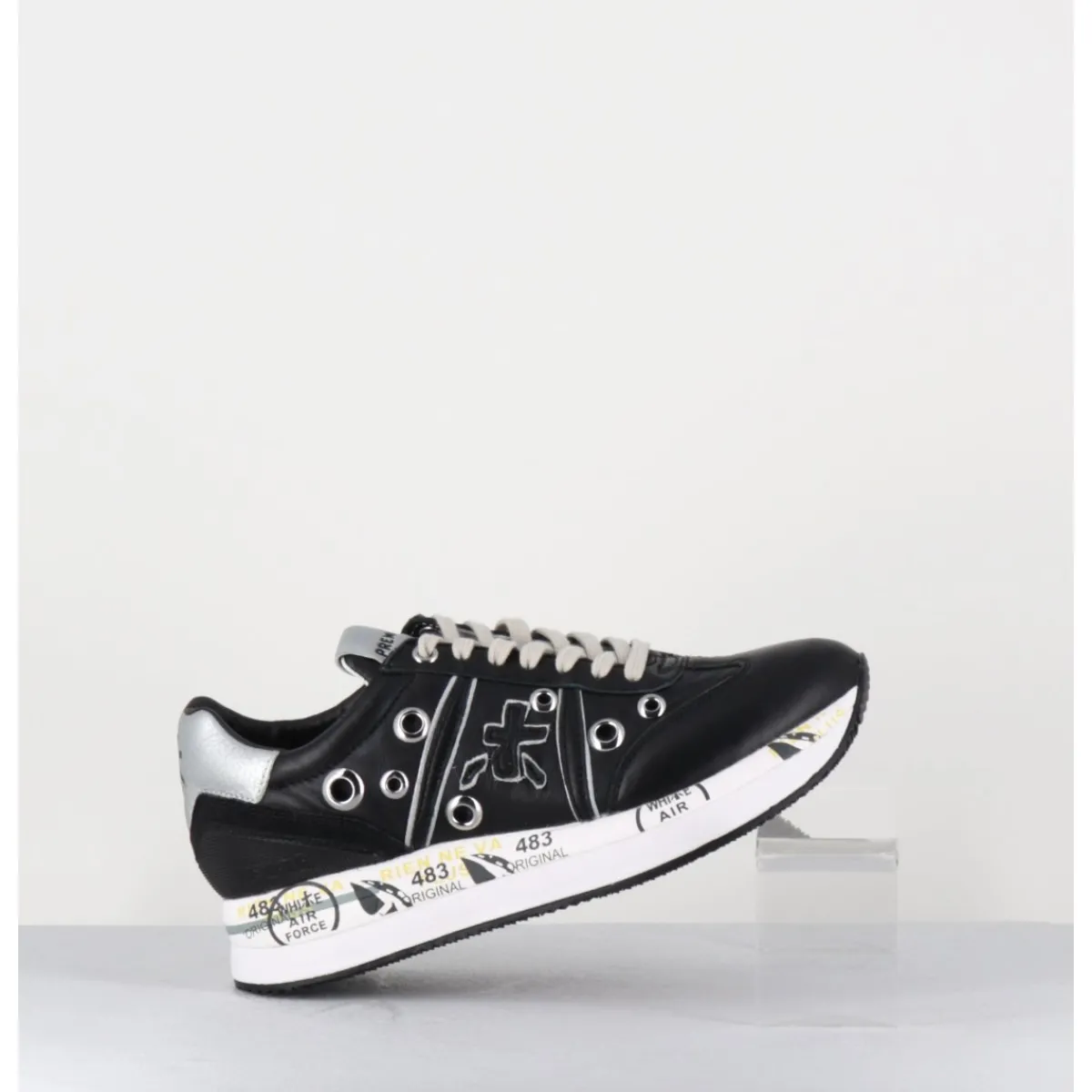 Online PREMIATA Sneakers double semelle cuir & rivets - CONNY 6553 NOIR