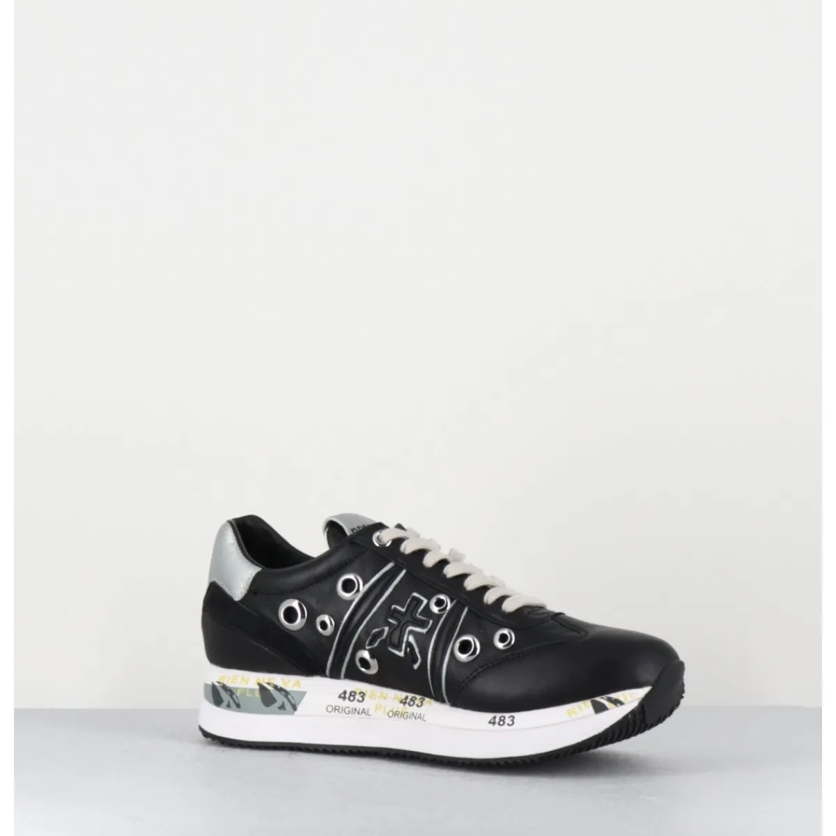Online PREMIATA Sneakers double semelle cuir & rivets - CONNY 6553 NOIR