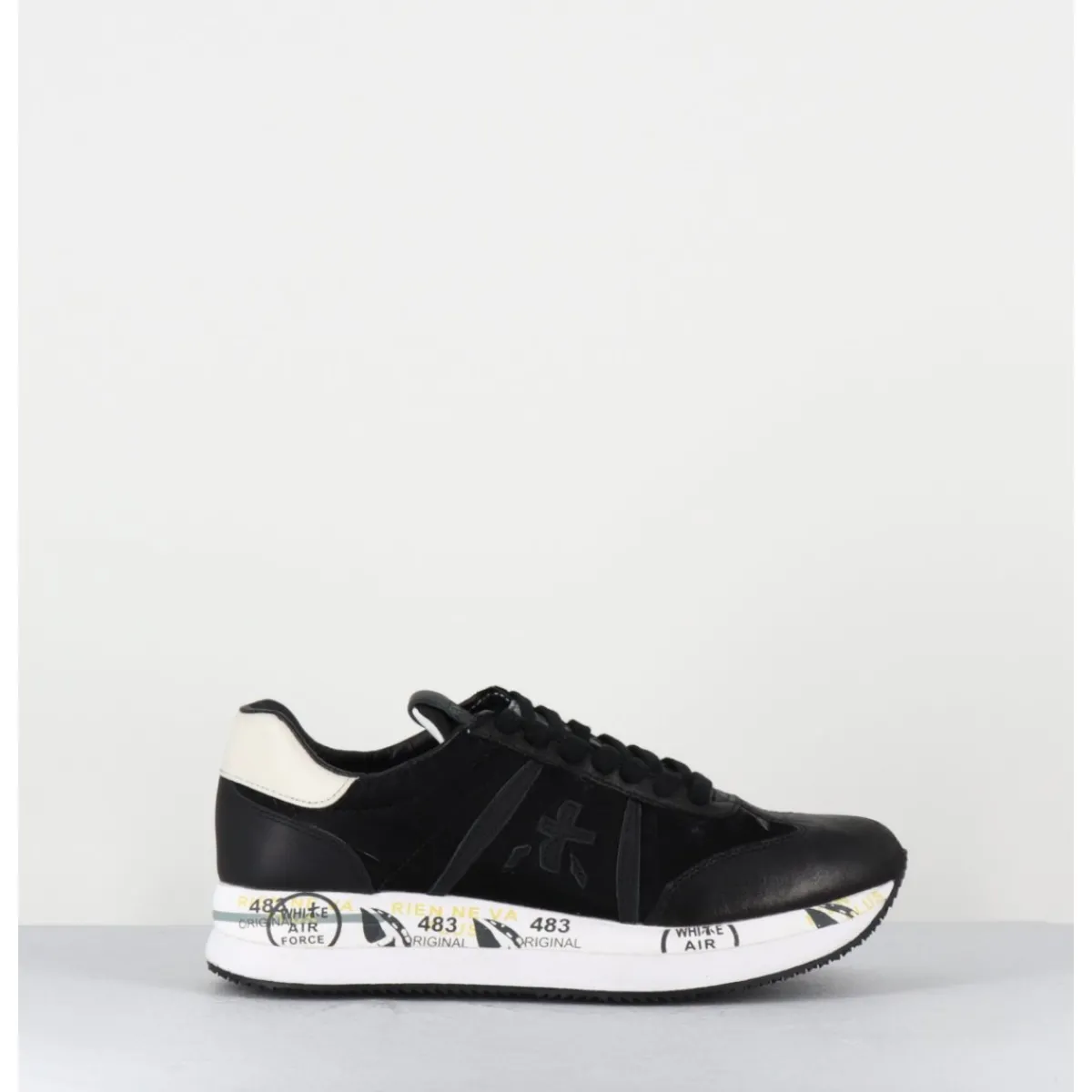 PREMIATA Sneakers double semelle en cuir & toile s - CONNY 4821 NOIR