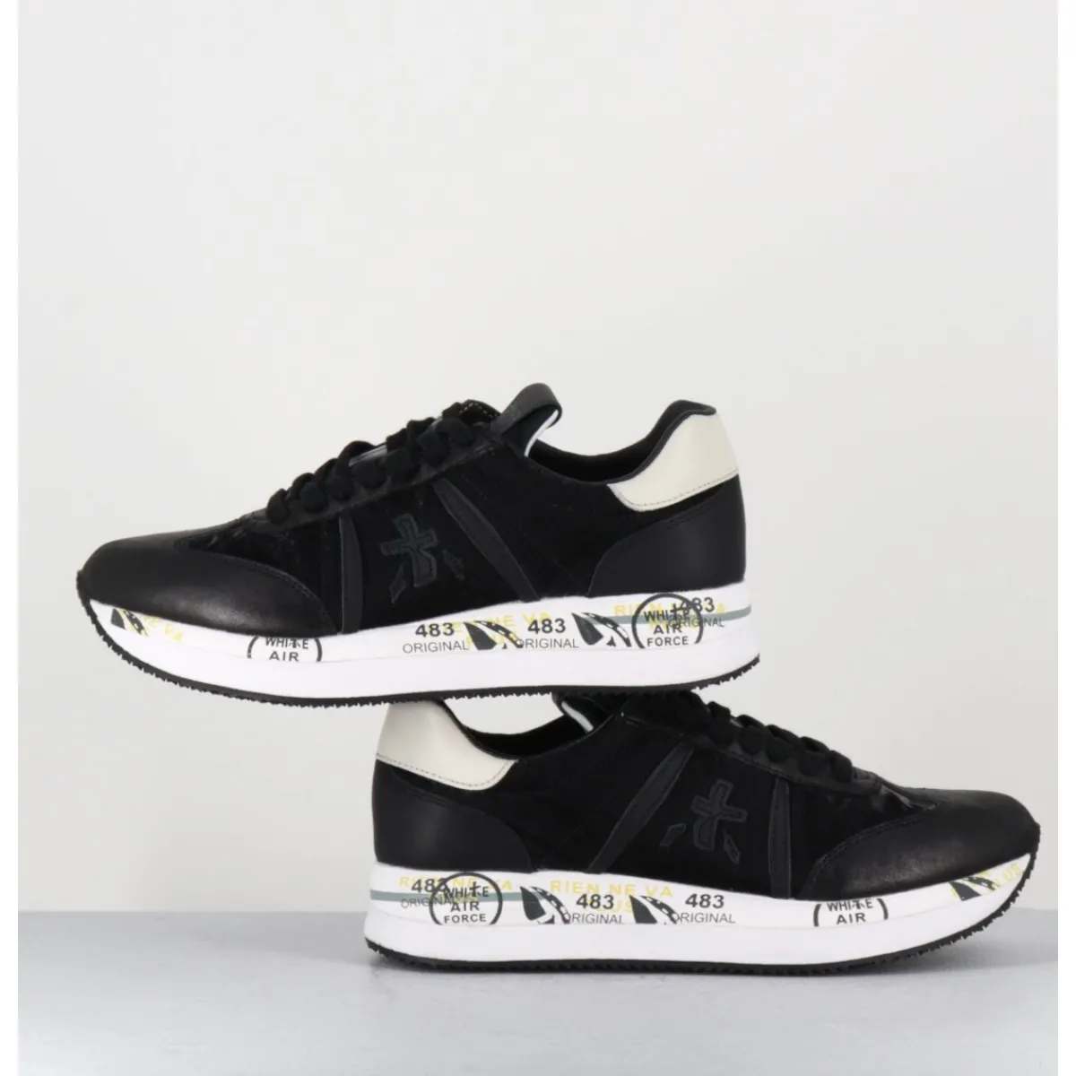 PREMIATA Sneakers double semelle en cuir & toile s - CONNY 4821 NOIR