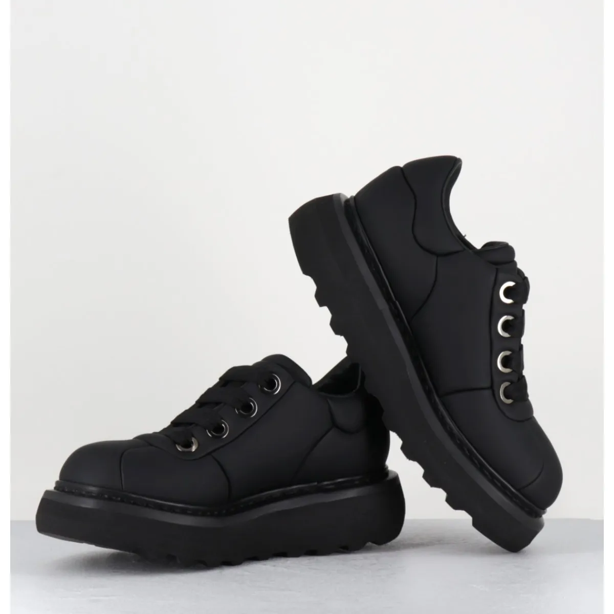 Sale PREMIATA Sneakers en cuir semelle épaisse - M6610 CUSTO NERO NOIR