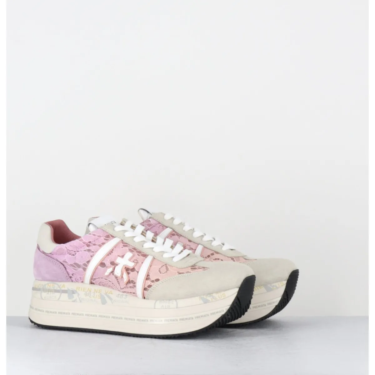 Online PREMIATA Sneakers en dentelle semelle compensée - BETH 6713 ROSE