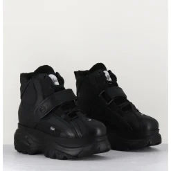 Clearance BUFFALO LONDON Sneakers hautes à plateforme Buffalo Original cuir - 1348 NOIR