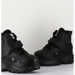 Clearance BUFFALO LONDON Sneakers hautes à plateforme Buffalo Original cuir - 1348 NOIR