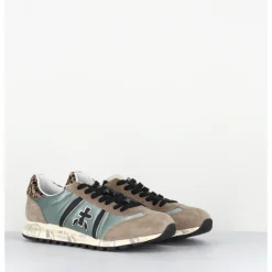 Best PREMIATA Sneakers légères daim taupe toile e détail leopard - LUCYD 7019 VERT
