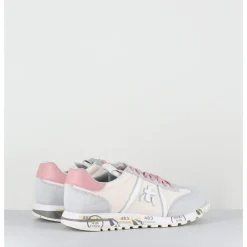 Clearance PREMIATA Sneakers légères en toile beige & daim gris - LUCYD 6670 BLANC