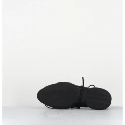 New MIISTA Sneakers longs lacets cuir surpiqûres beiges - PRUDENCE BLACK LACE NOIR