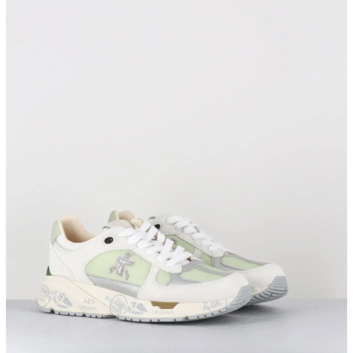 PREMIATA Sneakers 90s en cuir & toile e semelle épaisse -MASED 6674 VERT