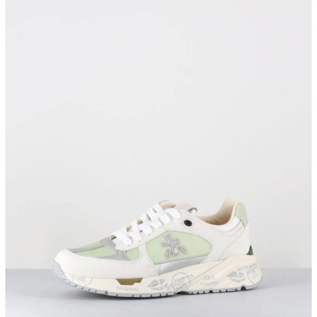 PREMIATA Sneakers 90s en cuir & toile e semelle épaisse -MASED 6674 VERT