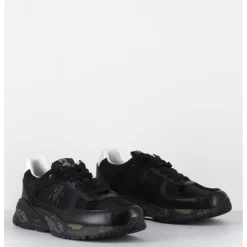 Sale PREMIATA Sneakers 90s en cuir irisé & toile semelle épaisse - MASED 7066 NOIR