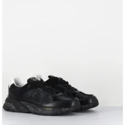 Sale PREMIATA Sneakers 90s en cuir irisé & toile semelle épaisse - MASED 7066 NOIR