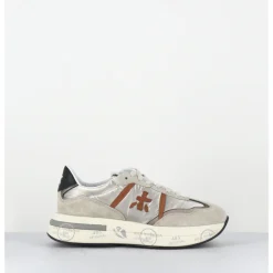 Best PREMIATA Sneakers ultra légère cuir & toile beige - CASSIE 6470 GRIS