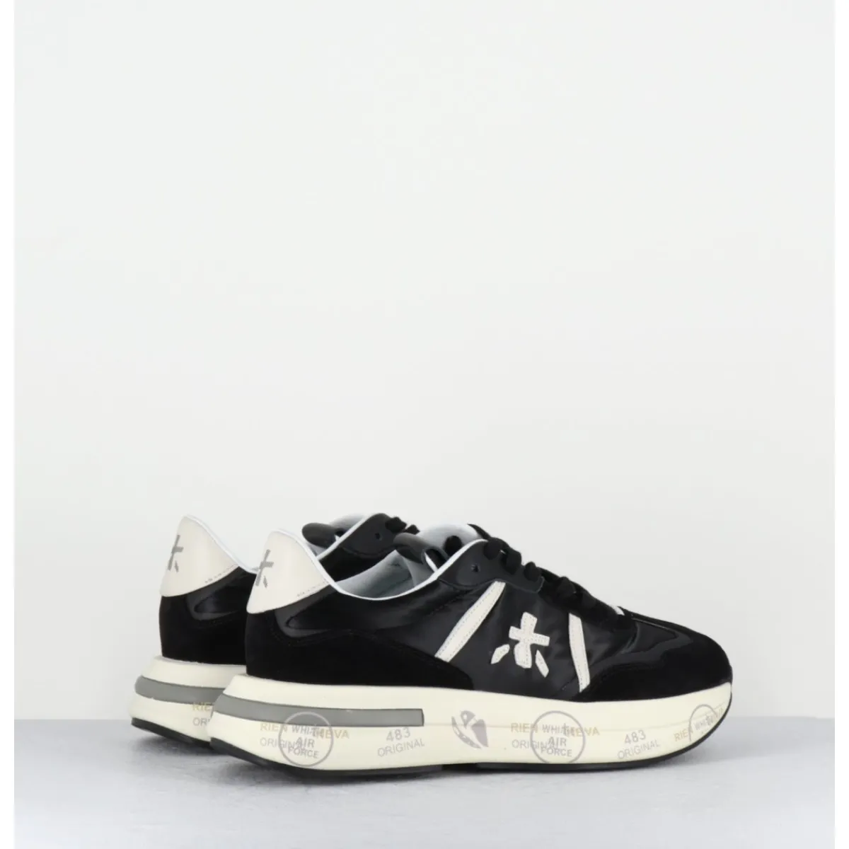 New PREMIATA Sneakers ultra légère cuir & toile nylon - CASSIE 6471 NOIR