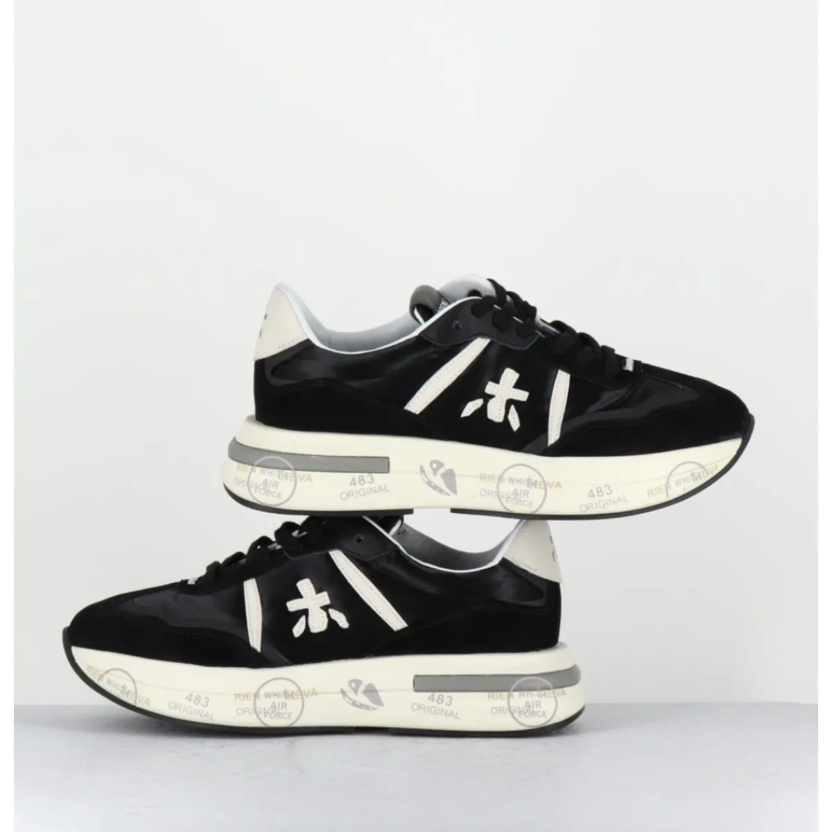 New PREMIATA Sneakers ultra légère cuir & toile nylon - CASSIE 6471 NOIR