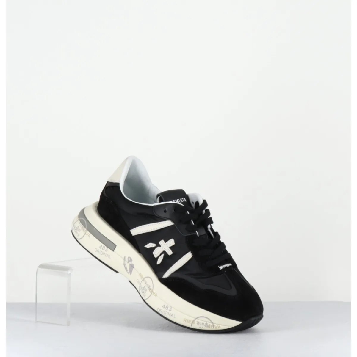 New PREMIATA Sneakers ultra légère cuir & toile nylon - CASSIE 6471 NOIR