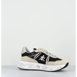 Hot PREMIATA Sneakers ultra légère cuir & toile nylon sequins- CASSIE 6720 NOIR